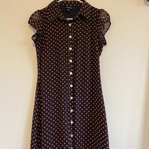 Size 6 Button Down Polka Dot Midi Dress Voir Voir